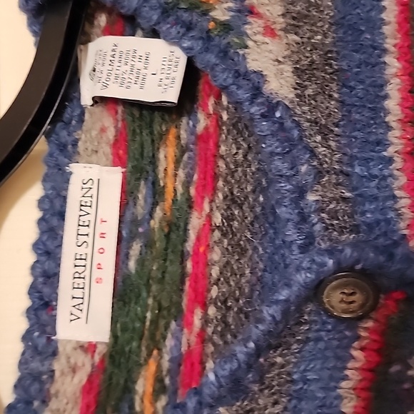 Multi color wool button up sweater - Picture 2 of 4